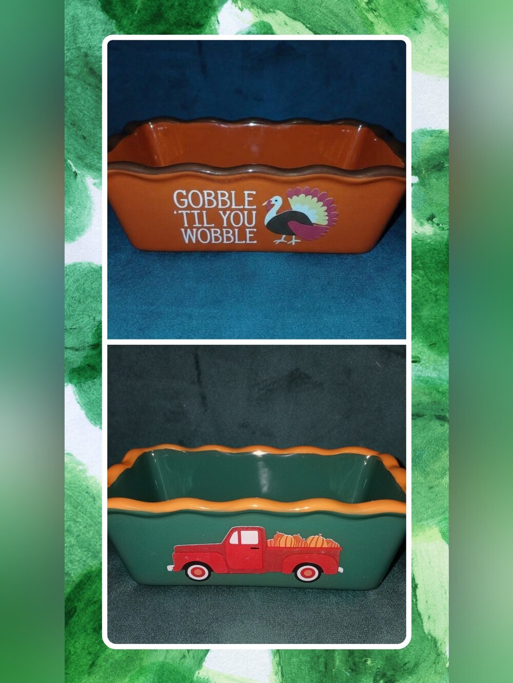 Nantucket 🍁🍂 Fall Mini Loaf Pans - SET of 2 🍂🍁 (Turkey & Pumpkin Truck)